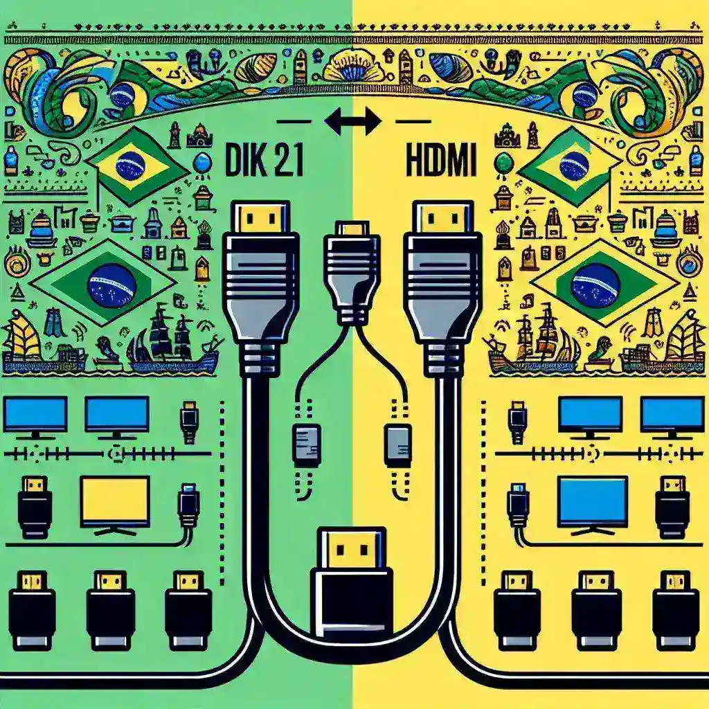 Análise de cabos DisplayPort 2.1 versus HDMI 2.1 no mercado brasileiro